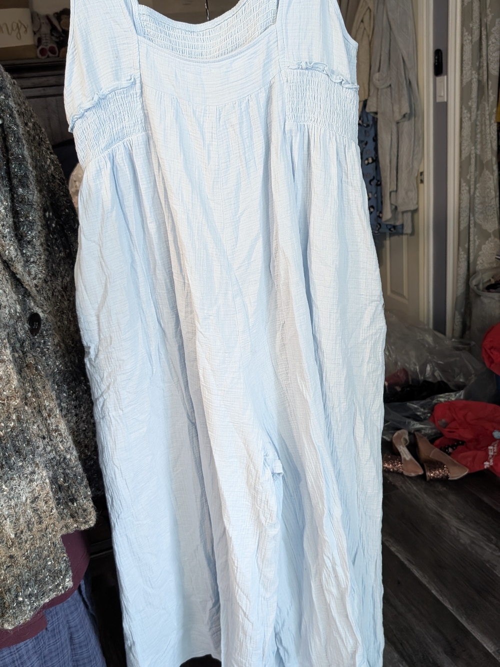 SHEIN Light Blue Wide Leg Jumpsuit